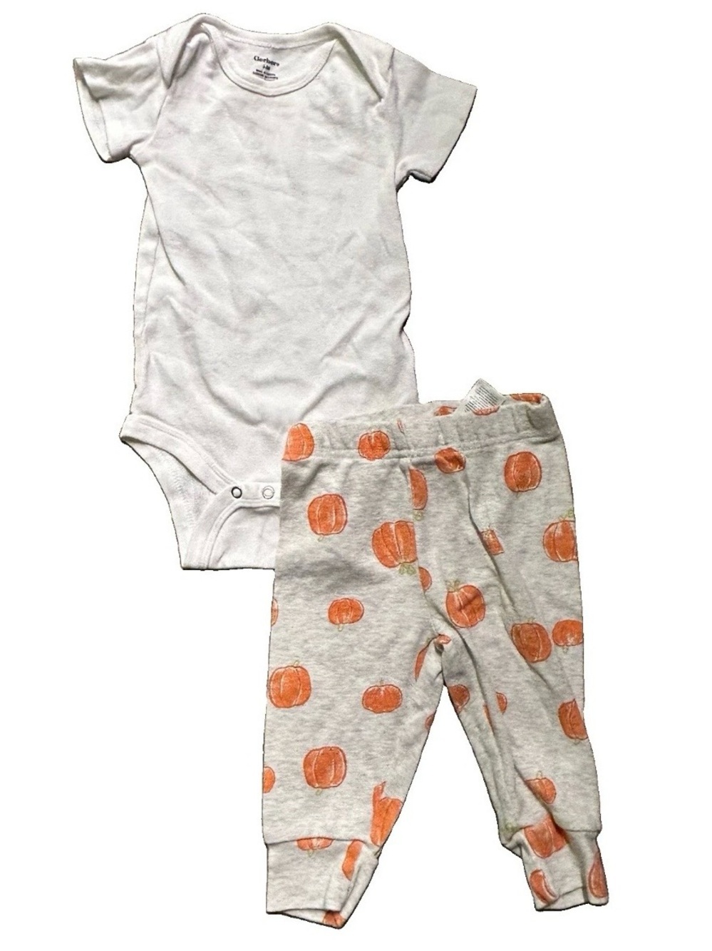 Baby Fall Clothing Pumpkins Bats Halloween Footies Size 3-6 Months - Picture 5 of 7